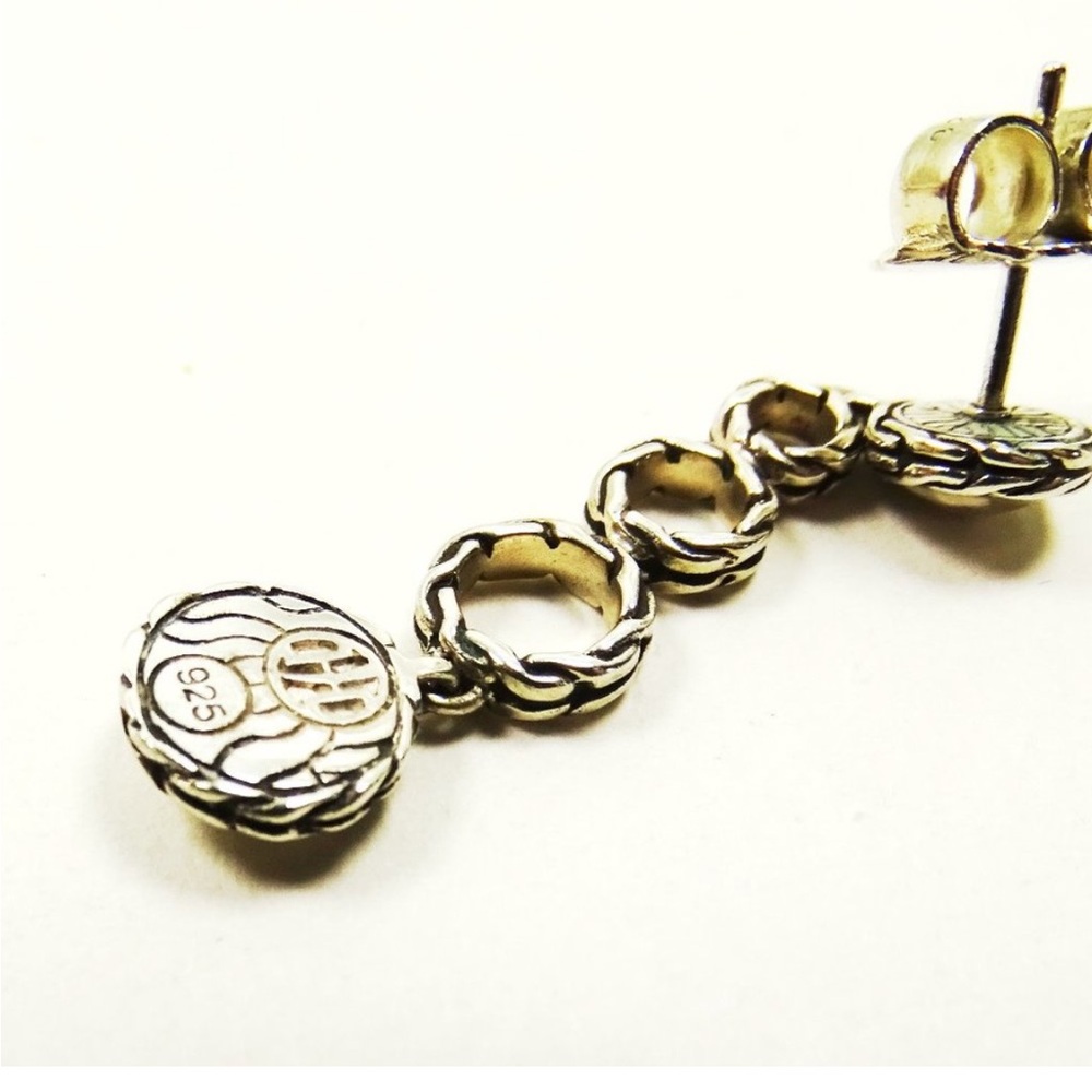 JOHN HARDY Palu Sterling Silver Round Drop Earrings - Picture 4 of 8